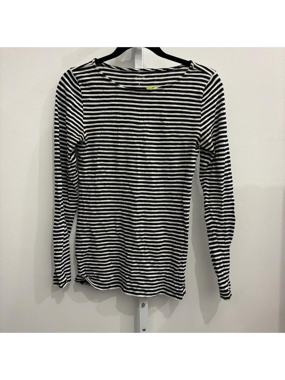 J.Crew Black and White Striped Long Sleeve Shirt